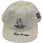 Gene Sarazen Signed Shell World Golf Village White Hat - Sarazen Collection JSA ALOA