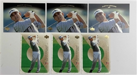 A Collection of Upper Deck Golf Trading Cards Featuring Justin Leonard and Colin Montgomerie with Two Authentic Autographs