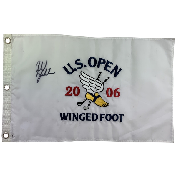 Phil Mickelson Signed 2006 US Open at Winged Foot Embroidered Flag - Runner Up JSA ALOA