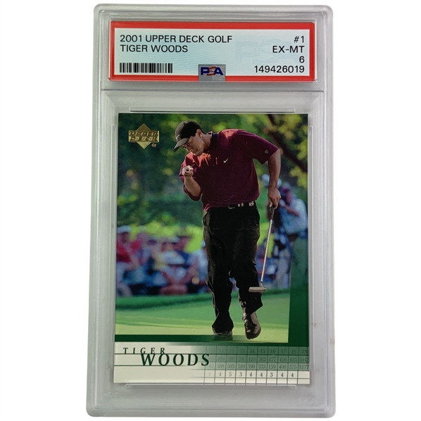 2001 Upper Deck Golf Tiger Woods #1 Rookie Card PSA 6 EX-MT