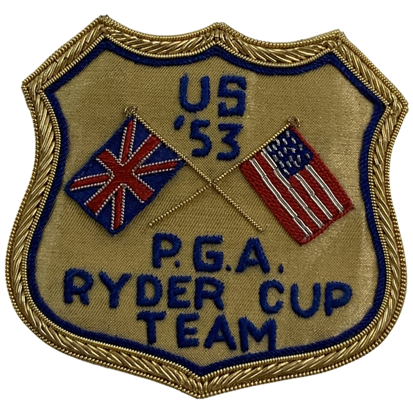 1953 United States P.G.A. Ryder Cup Team Gold Bullion Blazer Patch