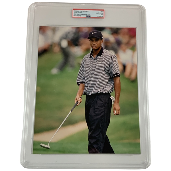 Tiger Woods 1996 Canadian Open Type I Original 8x10 PSA Authentic Photo - 2nd Pro Start