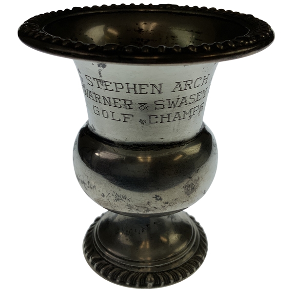 1952 Frank M. Whiting Sterling Silver Trophy Cup Warner & Swasey Golf League Champion Stephen Arch