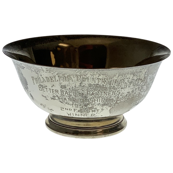 1954 Philadelphia Country Club Sterling Silver Golf Trophy Bowl by Boardman