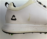 Champion Jon Rahm's 2023 Genesis Invitational Worn Travis Matthew 'The Ringer' Spiked Golf Shoe w/ Riviera Sole Sticker Right Foot - Size 11