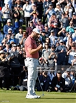 Champion Jon Rahm's 2023 Genesis Invitational Worn Travis Matthew 'The Ringer' Spiked Golf Shoe w/ Riviera Sole Sticker Right Foot - Size 11