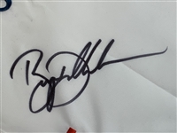 Hovland & Dechambeau Signed 2024 US Open at Pinehurst Embroidered Flag JSA#CE90691