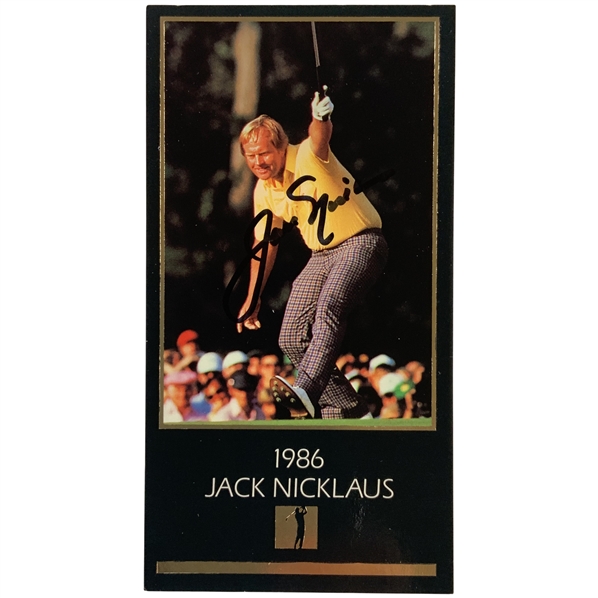 Jack Nicklaus Signed 1986 Masters Collection GSV Golf Card JSA ALOA