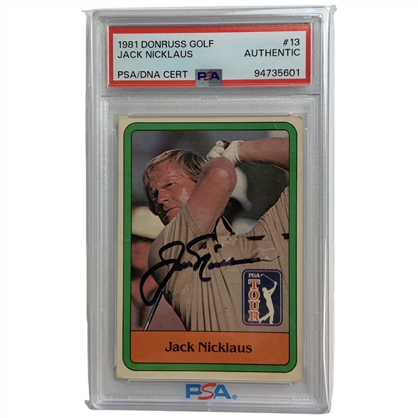 Jack Nicklaus Signed 1981 Donruss Golf #13 PSA/DNA Authentic