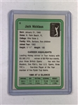 Jack Nicklaus Signed 1981 Donruss Golf Rookie Card JSA ALOA