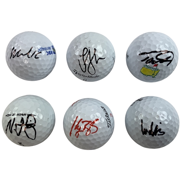Fleetwood, Aberg, Bradley & (3) Others Signed Golf Balls JSA ALOA