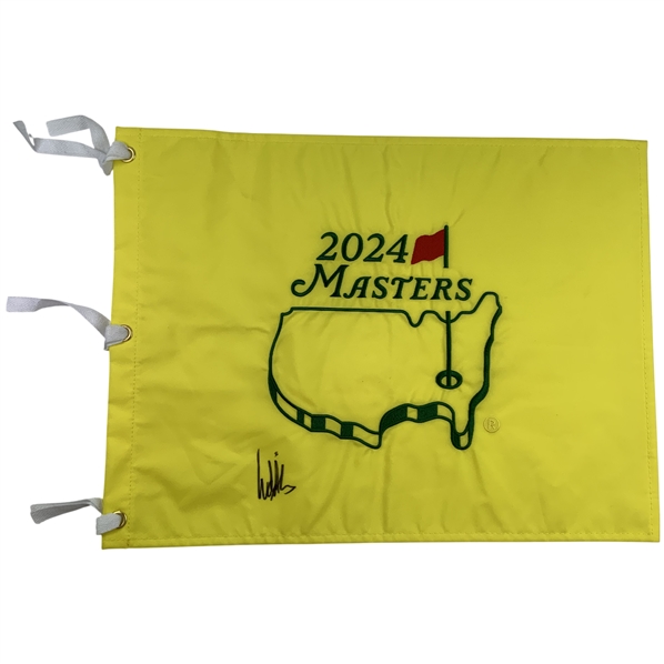 Ludvig Aberg Signed 2024 Masters Embroidered Flag - Debut & Runner-Up JSA ALOA