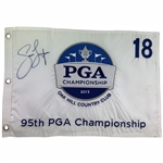 Jason Dufner Signed 2013 PGA at Oak Hill CC Embroidered Flag JSA ALOA
