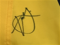 Xander Schauffele Signed 2024 The Open at Royal Troon Yellow Screen Flag JSA ALOA