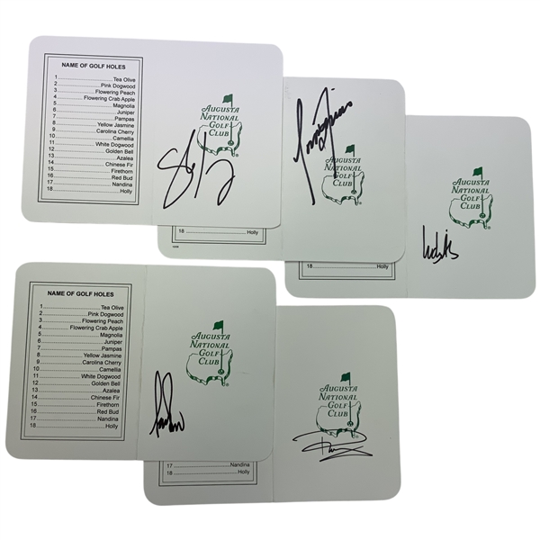 Finau, Casey, Burns, Lowry & Aberg Signed ANGC Scorecards JSA ALOA