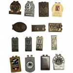 A Collection of Golf Tournament and Country Club Commemorative Metal Money Clips