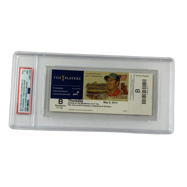 2014 The Players Championship Full Ticket Tiger Woods 683rd Week OWGR World #1 Record PSA VG 3