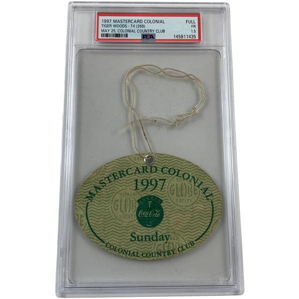 1997 Mastercard Colonial Sunday Grounds Badge Tiger Woods T4