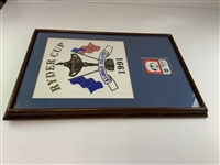 Two Pieces of 1991 Ryder Cup Kiawah Island Memorabilia Including Framed Ticket and Visor