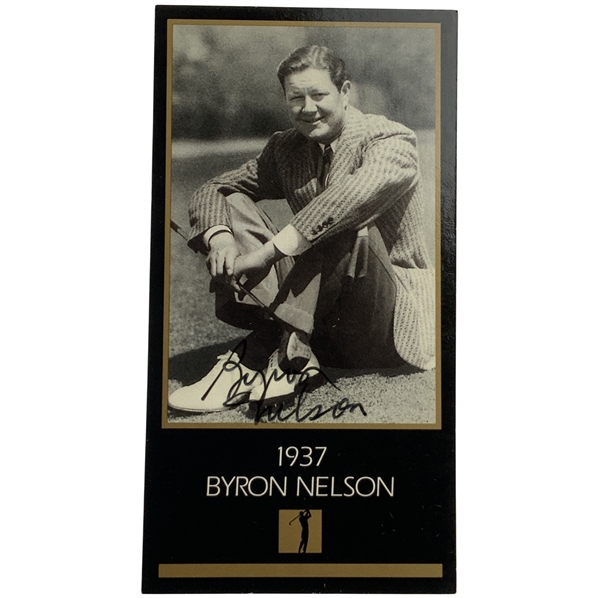 Byron Nelson Signed 1937 GSV Masters Collection Card JSA ALOA