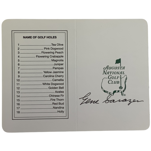 Gene Sarazen Signed Augusta National Scorecard JSA ALOA