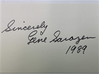 Eight Masters Champs W/Nicklaus, Palmer, Player, Picard, Snead Signed 3x5 Index Cards JSA ALOA