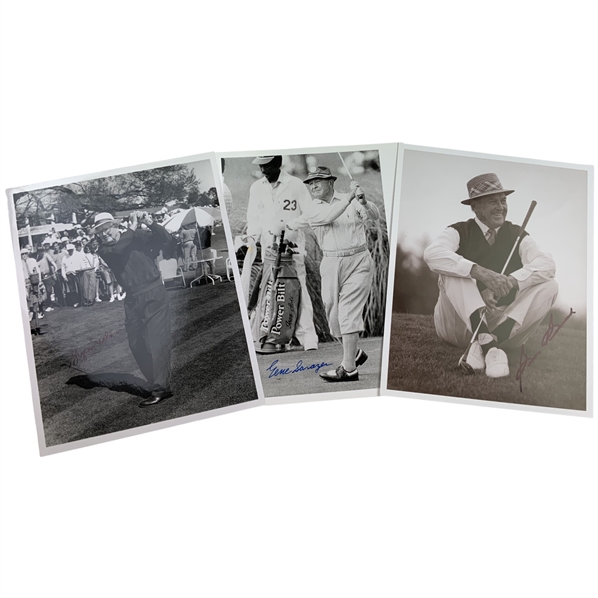 Byron Nelson, Gene Sarazen & Sam Snead Signed Photos JSA ALOA