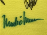 Seve Ballesteros, Jack Nicklaus, Tom Watson Highlight 12 Champ Signers  On Undated Masters Flag JSA ALOA