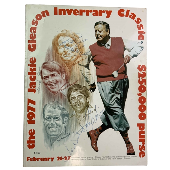 Joe Dimaggio, Don Shula, Nicklaus & More Signed 1977 Jackie Gleason Inverrary Classic Program JSA ALOA