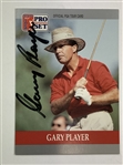A Group of Signed Professional Golf Trading Cards Featuring Jack Nicklaus Arnold Palmer and Gary Player JSA ALOA