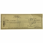 Ben Hogan Signed 1989 Personal Check to Self for $50,000 JSA ALOA