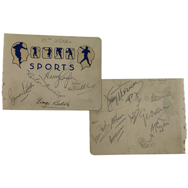 Horton Smith, Lawson Little, Harry Cooper & Others Signed c.1937 Sports Album Pages JSA ALOA