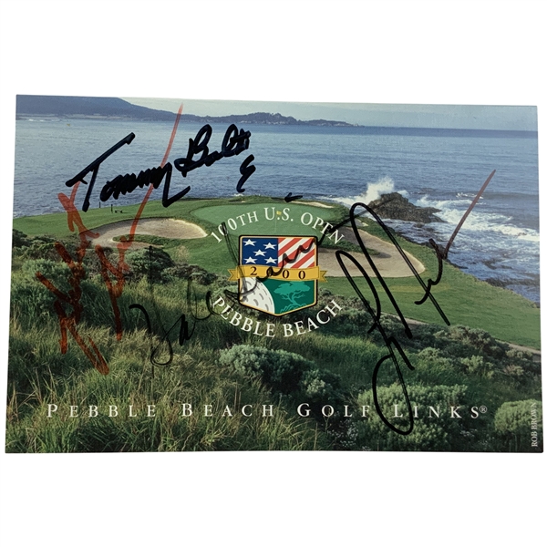 Four Champs Signed 2000 Pebble Beach Scorecard JSA ALOA
