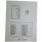 Ben Hogan Signed Augusta National Replica Scorecard Print JSA ALOA