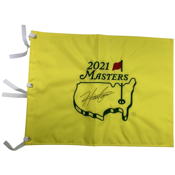 Hideki Matsuyama Signed 2021 Masters Embroidered Flag JSA ALOA
