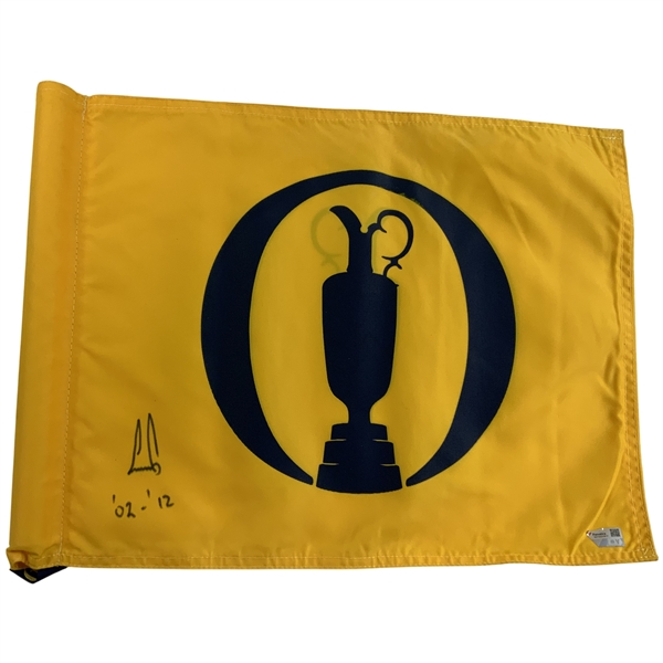 Ernie Els Signed Open Championship Practice Round Flown Flag w/ Years Won JSA ALOA