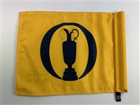 Nick Faldo Signed Open Championship Practice Round Flown Flag w/ Years Won JSA ALOA