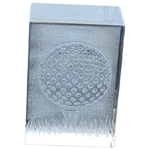 Baccarat Crystal Rectangular Golf Ball and Tee Paperweight