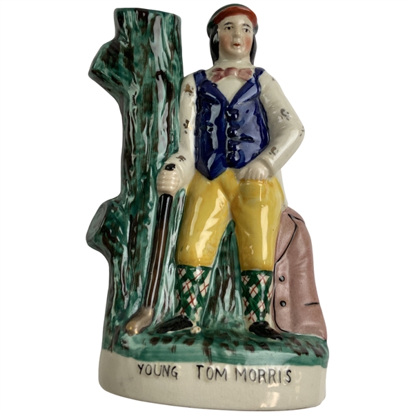 A Staffordshire-Style Polychrome Ceramic Figurine of Young Tom Morris