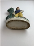 Staffordshire-Style Hand-Painted Ceramic Young Tom Morris Golfing Spill Vase