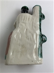 Staffordshire-Style Hand-Painted Ceramic Young Tom Morris Golfing Spill Vase