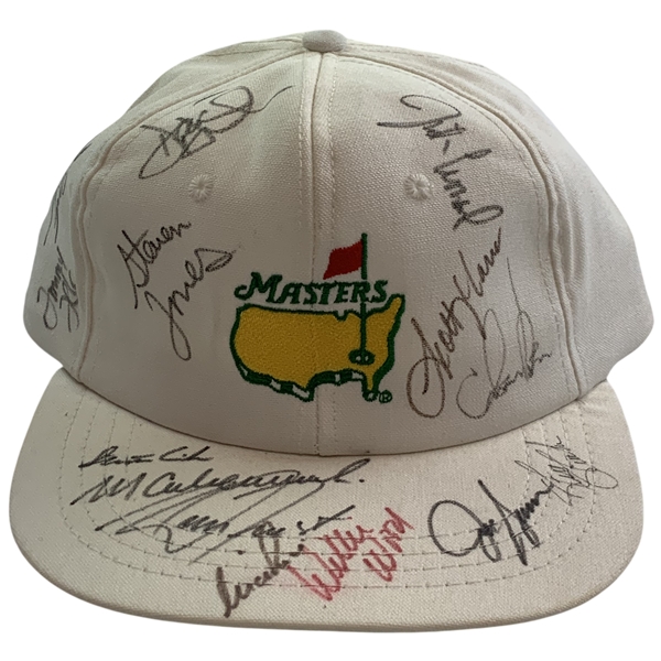 Tiger Woods Multi Signed 1997 Field Masters White Hat JSA ALOA