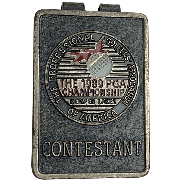Mike Donalds 1989 PGA Championship at Kemper Lakes Contestant Badge - Paynes 1st Major Win