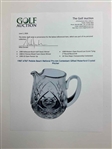 1987 AT&T Pebble Beach National Pro-Am Contestant Gifted Waterford Crystal Pitcher