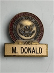 Mike Donald's 1987 US Open at Olympic CC Contestant Badge & Bag Tag