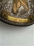 Mike Donald's Jeremy Shootout Nickel Silver Plated Horse Winner's Trophy Belt Buckle