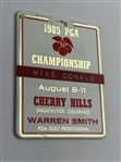 Mike Donald's 1985 PGA Championship at Cherry Hills Contestant Badge and Bag Tag