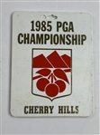 Mike Donald's 1985 PGA Championship at Cherry Hills Contestant Badge and Bag Tag