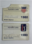 Mike Donald's PGA Tour Player ID Cards and Tournament Badges