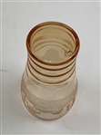 Vintage Cambridge Amber Glass Tumbler with Etched Golfing Scene and Ribbed Base